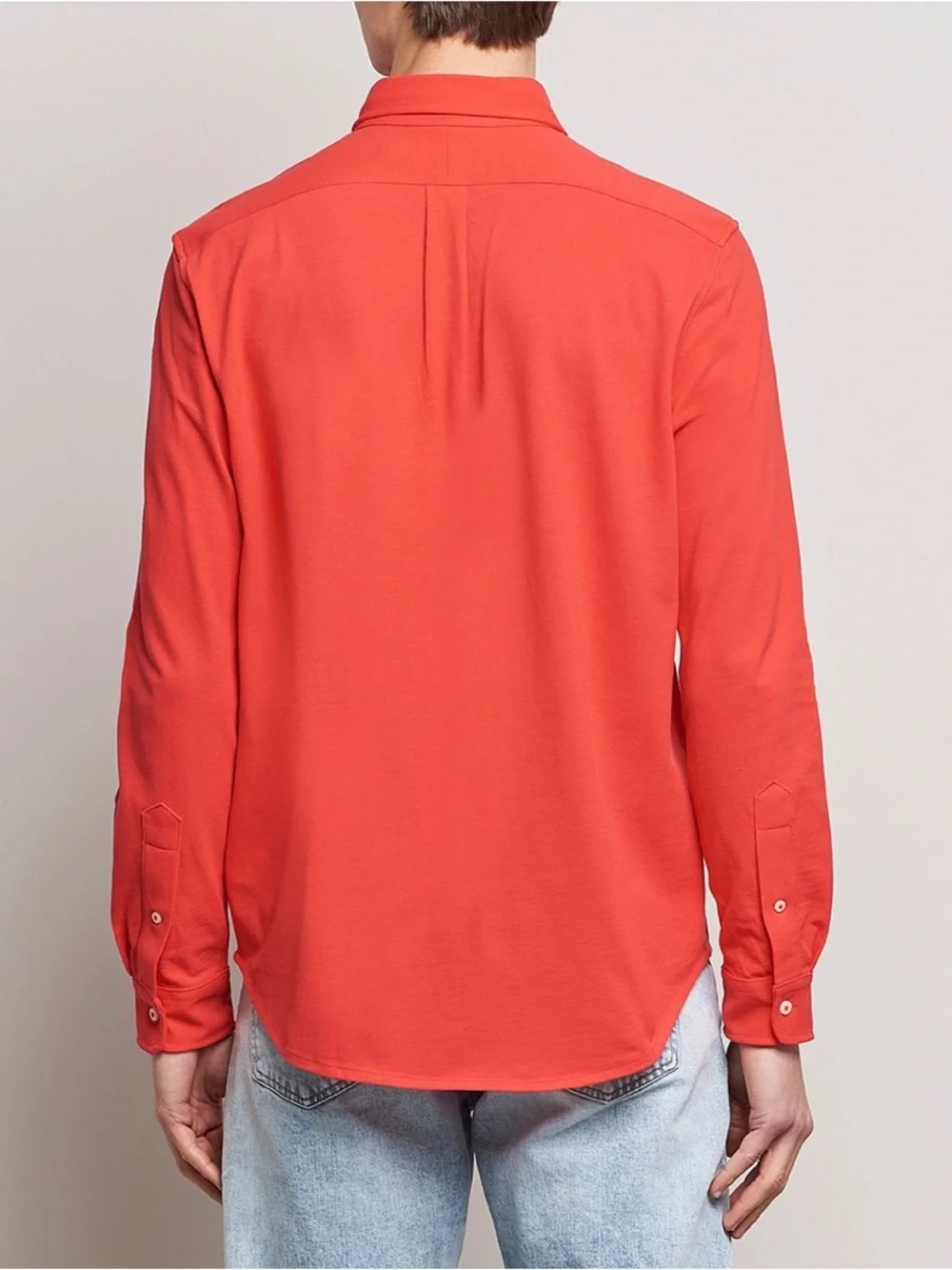 Polo Ralph Lauren Men’s Bright Red Long-Sleeve Featherweight Mesh Shirt